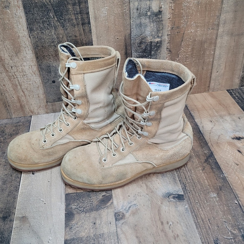 Belleville Gore-Tex Made USA Combat Boots Waterproof Desert Tan ‎ (247 89} Sz 6